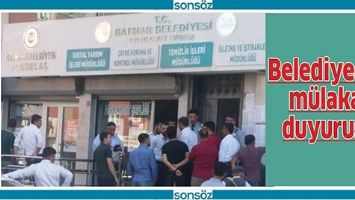 BELEDİYEDEN M&Uuml;LAKAT DUYURUSU
