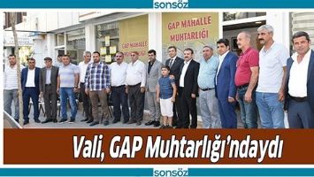 VALİ, GAP MUHTARLIĞI&rsquo;NDAYDI