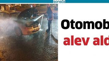 OTOMOBİL ALEV ALDI
