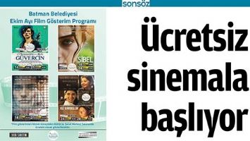 &Uuml;CRETSİZ SİNEMALAR BAŞLIYOR