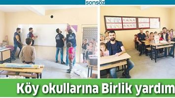 K&Ouml;Y OKULLARINA BİRLİK YARDIMI