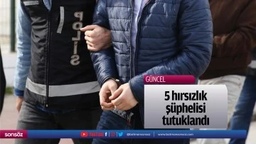 5 hırsızlık ş&uuml;phelisi tutuklandı