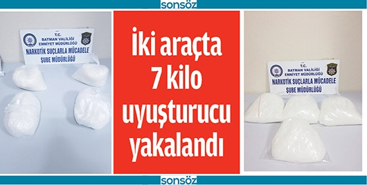 İKİ ARA&Ccedil;TA 7 KİLO UYUŞTURUCU YAKALANDI