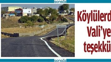 K&Ouml;YL&Uuml;LERDEN VALİ&rsquo;YE TEŞEKK&Uuml;R