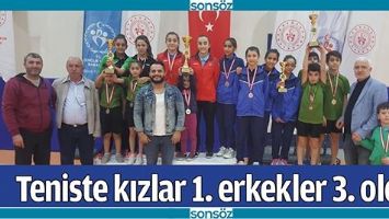TENİSTE KIZLAR 1. ERKEKLER 3. OLDU