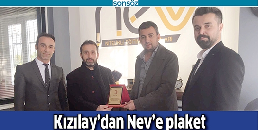 KIZILAY&rsquo;DAN NEV&rsquo;E PLAKET