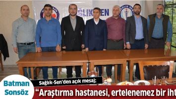 &ldquo;ARAŞTIRMA HASTANESİ, ERTELENEMEZ BİR İHTİYA&Ccedil;&rdquo;