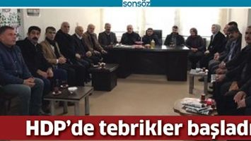 HDP&rsquo;DE TEBRİKLER BAŞLADI