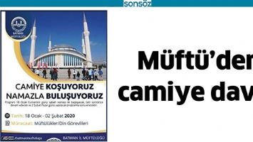 M&Uuml;FT&Uuml;&rsquo;DEN CAMİYE DAVET
