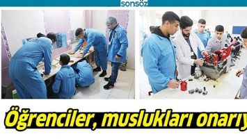 &Ouml;ĞRENCİLER, MUSLUKLARI ONARIYOR