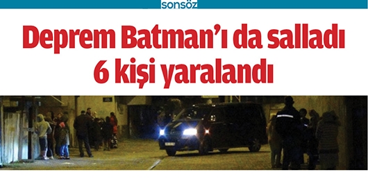 DEPREM BATMAN&rsquo;I DA SALLADI 6 KİŞİ YARALANDI
