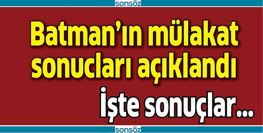 BATMAN&rsquo;IN M&Uuml;LAKAT SONU&Ccedil;LARI A&Ccedil;IKLANDI