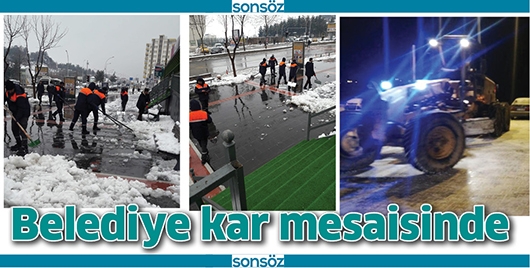 BELEDİYE KAR MESAİSİNDE