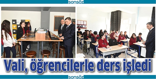 VALİ, &Ouml;ĞRENCİLERLE DERS İŞLEDİ