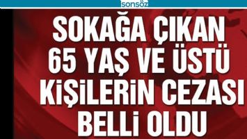 Sokağa &ccedil;ıkan 65 yaş ve &uuml;st&uuml; kişilere verilecek ceza belli oldu