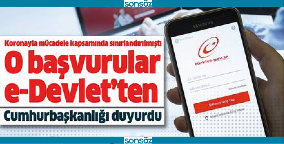 BAŞVURULAR E-DEVLET'TEN YAPILABİLECEK