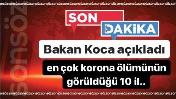 EN &Ccedil;OK KORONA &Ouml;L&Uuml;M&Uuml;N&Uuml;N G&Ouml;R&Uuml;LD&Uuml;Ğ&Uuml; 10 İL