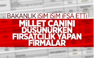 Bakanlık o firmaları deşifre etti