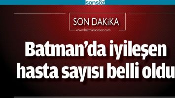 BATMAN'DA İYİLEŞEN HASTA SAYISI BELLİ OLDU