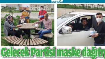 GELECEK PARTİSİ MASKE DAĞITIYOR