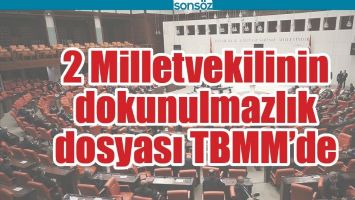 2 MİLLETVEKİLİNİN DOKUNULMAZLIK DOSYASI TBMM'DE