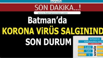 Batman&#39;da korona virüs salgınında son durum