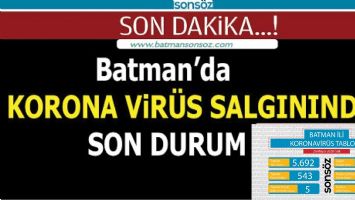Batman'da korona vir&uuml;s salgınında son durum