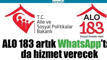 ALO 183 ARTIK WHATSAPP'TAN DA HİZMET VERECEK