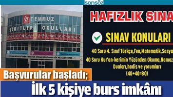 BAŞVURULAR BAŞLADI; İLK 5 KİŞİYE BURS İMK&Acirc;NI