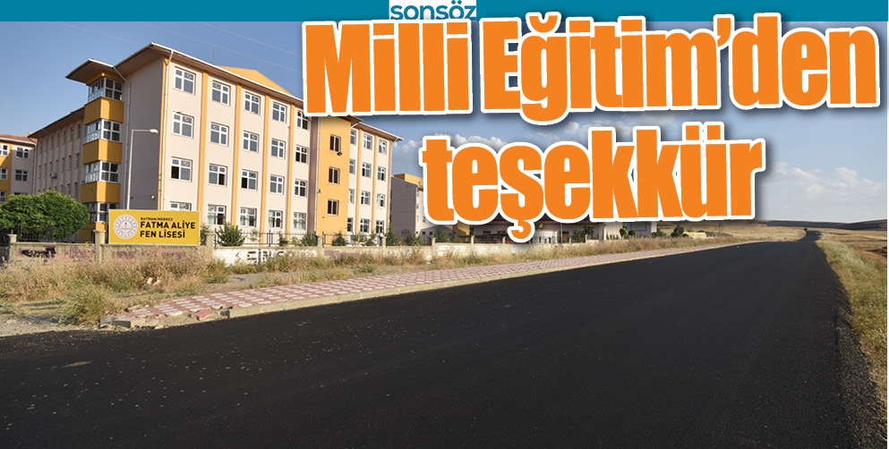 MİLLİ EĞİTİM&rsquo;DEN TEŞEKK&Uuml;R