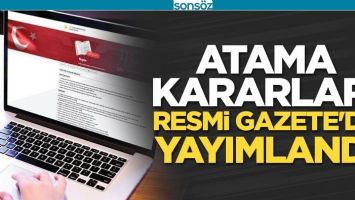 ATAMA KARARLARI RESMİ GAZETE'DE