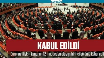 12 maddeden oluşan birinci b&ouml;l&uuml;m&uuml; kabul edildi