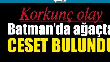 BATMAN&rsquo;DA AĞA&Ccedil;TA CESET BULUNDU