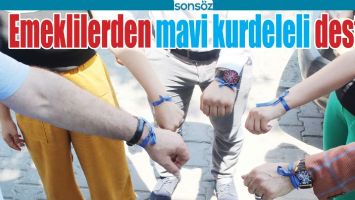 EMEKLİLERDEN MAVİ KURDELELİ DESTEK