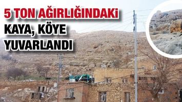 5 TON AĞIRLIĞINDAKİ KAYA, K&Ouml;YE YUVARLANDI