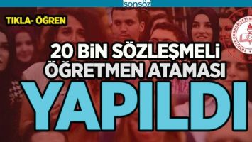 S&Ouml;ZLEŞMELİ &Ouml;ĞRETMENLİK M&Uuml;LAKAT SONU&Ccedil;LARI A&Ccedil;IKLANDI