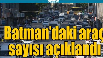 BATMAN&rsquo;DAKİ ARA&Ccedil; SAYISI A&Ccedil;IKLANDI