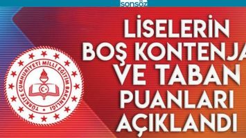 LİSELERİN BOŞ KONTENJAN VE TABAN PUANLARI A&Ccedil;IKLANDI