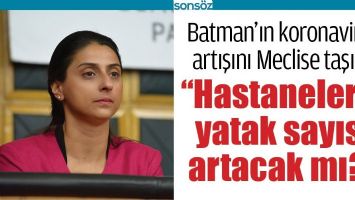 BATMAN&rsquo;IN KORONAVİR&Uuml;S ARTIŞINI MECLİSE TAŞIDI