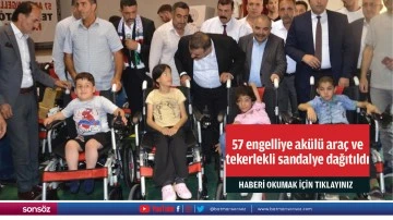 57 engelliye ak&uuml;l&uuml; ara&ccedil; ve tekerlekli sandalye dağıtıldı