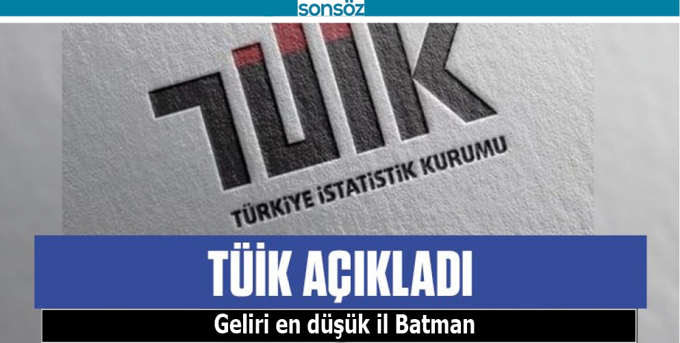 T&Uuml;İK A&Ccedil;IKLADI; GELİRİ EN D&Uuml;Ş&Uuml;K İL BATMAN