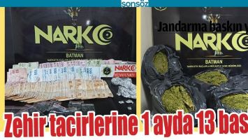 BATMAN'DA ZEHİR TACİRLERİNE 1 AYDA 13 BASKIN