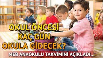 Okul &ouml;ncesi sınıflar haftada ka&ccedil; g&uuml;n okula gidecek?