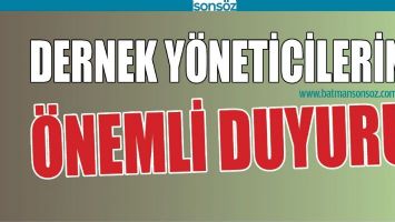 DERNEKLER M&Uuml;D&Uuml;RL&Uuml;Ğ&Uuml;NDEN DUYURU