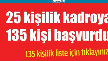 BATMAN'DA 25 KİŞİLİK KADROYA 135 KİŞİ BAŞVURDU!