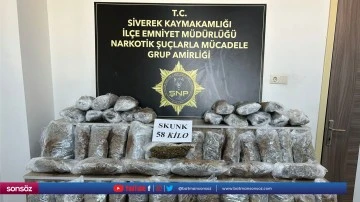 58 kilogram skunk ele ge&ccedil;irildi