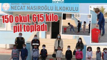 150 OKUL, 615 KİLO PİL TOPLADI