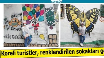 KORELİ TURİSTLER, RENKLENDİRİLEN SOKAKLARI GEZDİ
