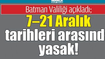 BATMAN VALİLİĞİ A&Ccedil;IKLADI