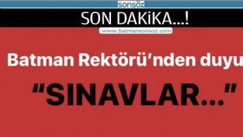 Batman Rekt&ouml;r&uuml;&rsquo;nden duyuru;